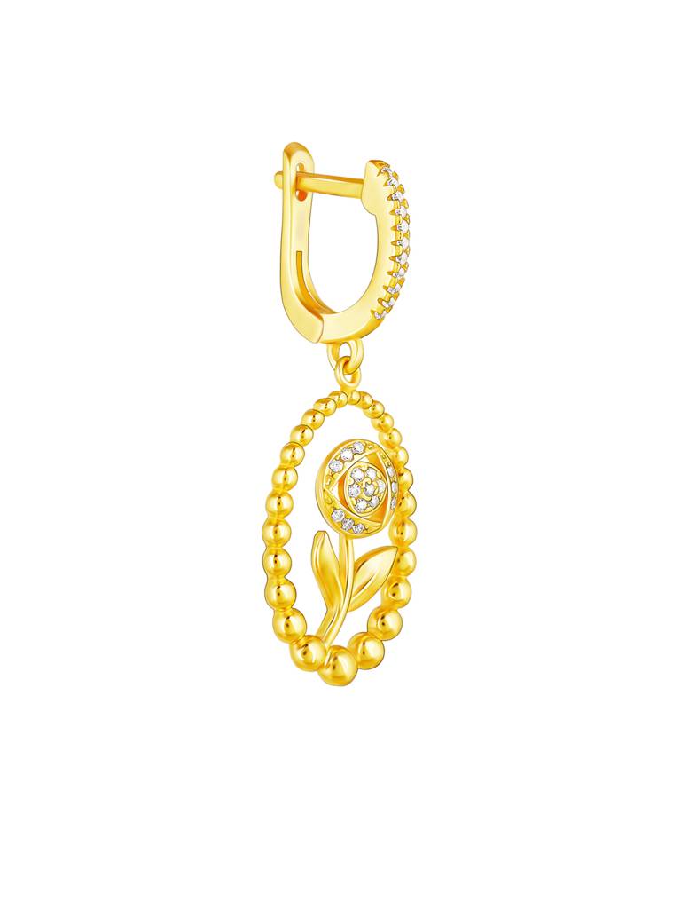 GIVA 925 Sterling Silver Golden Rosy Romance Earrings