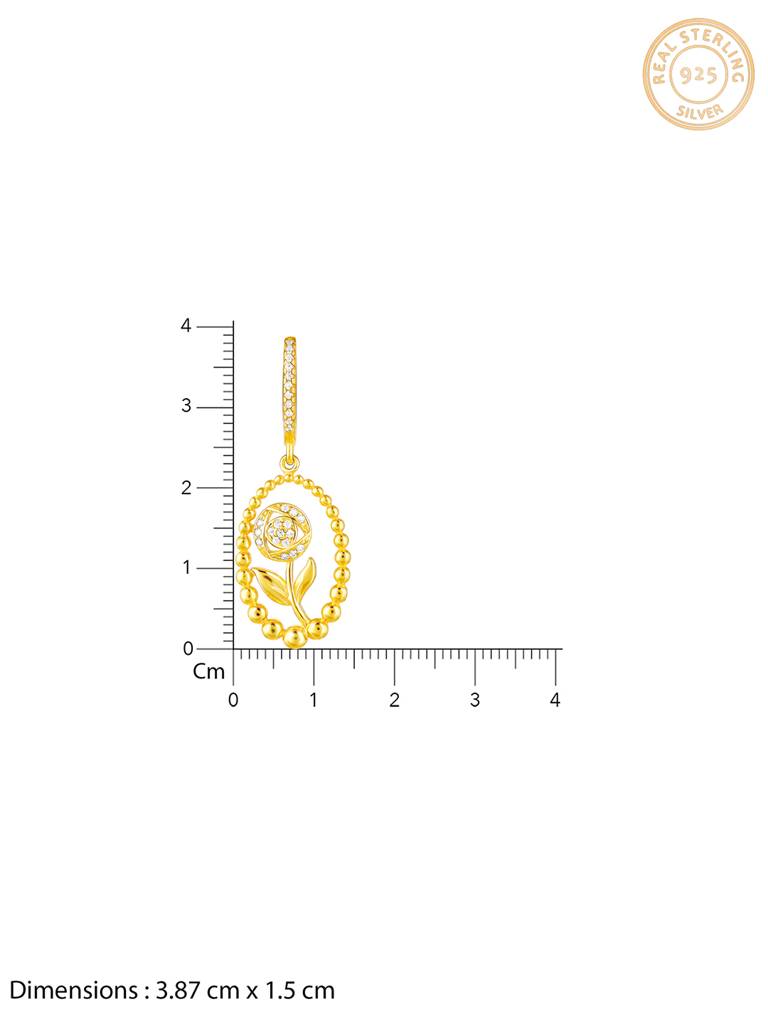 GIVA 925 Sterling Silver Golden Rosy Romance Earrings