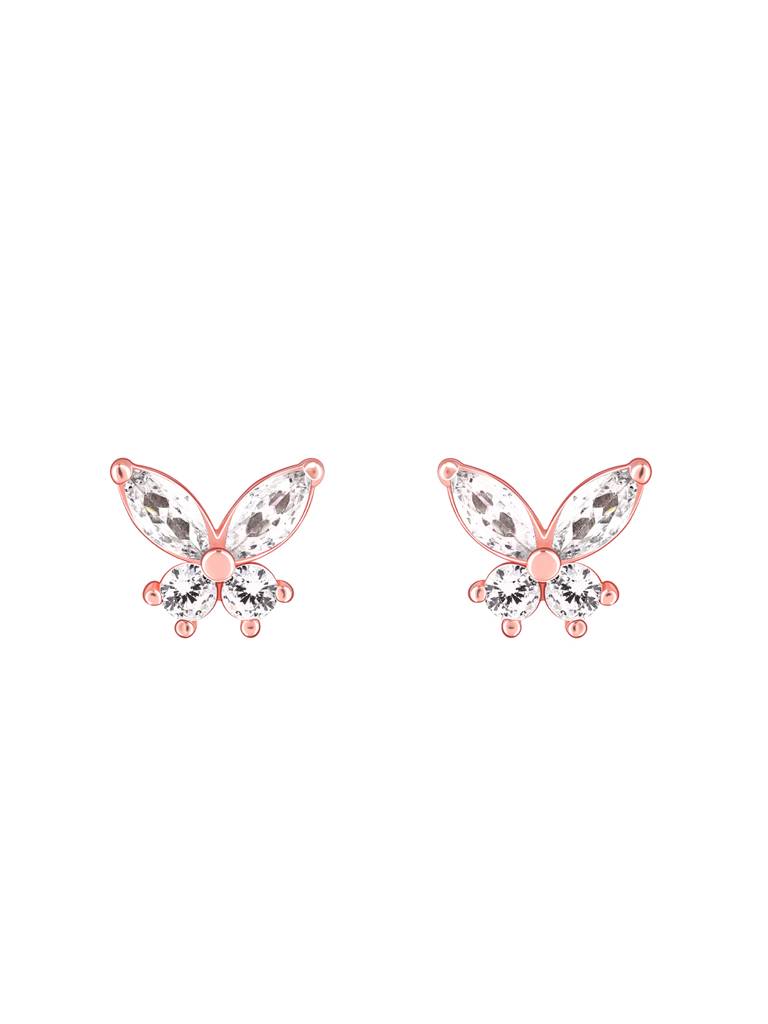 GIVA 925 Sterling Silver Rose Gold Dazzling Butterfly Earrings