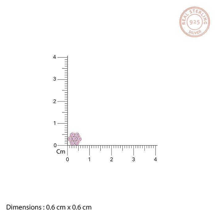 Rose Gold Baby Pink Flower Stud Earrings : ER01384