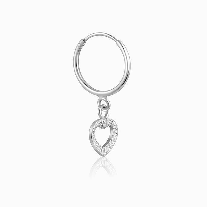 Silver Small Heart Drop Earrings : ER0138