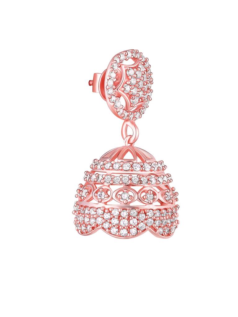 GIVA 925 Sterling Silver Rose Gold Gorgeous Jhumki
