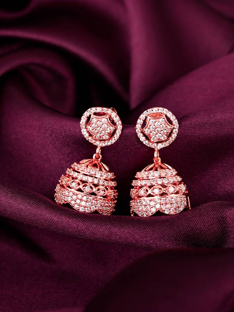 GIVA 925 Sterling Silver Rose Gold Gorgeous Jhumki