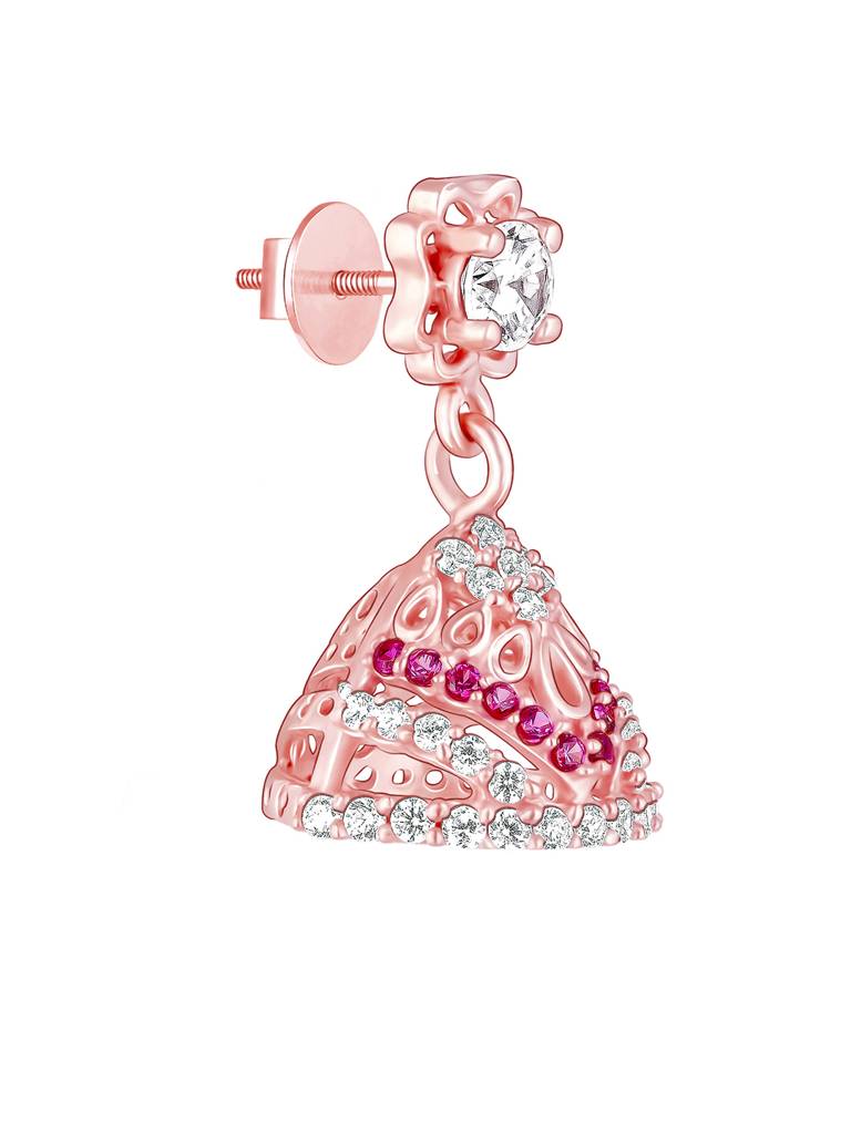 GIVA 925 Sterling Silver Rose Gold Flaunt Love Jhumki