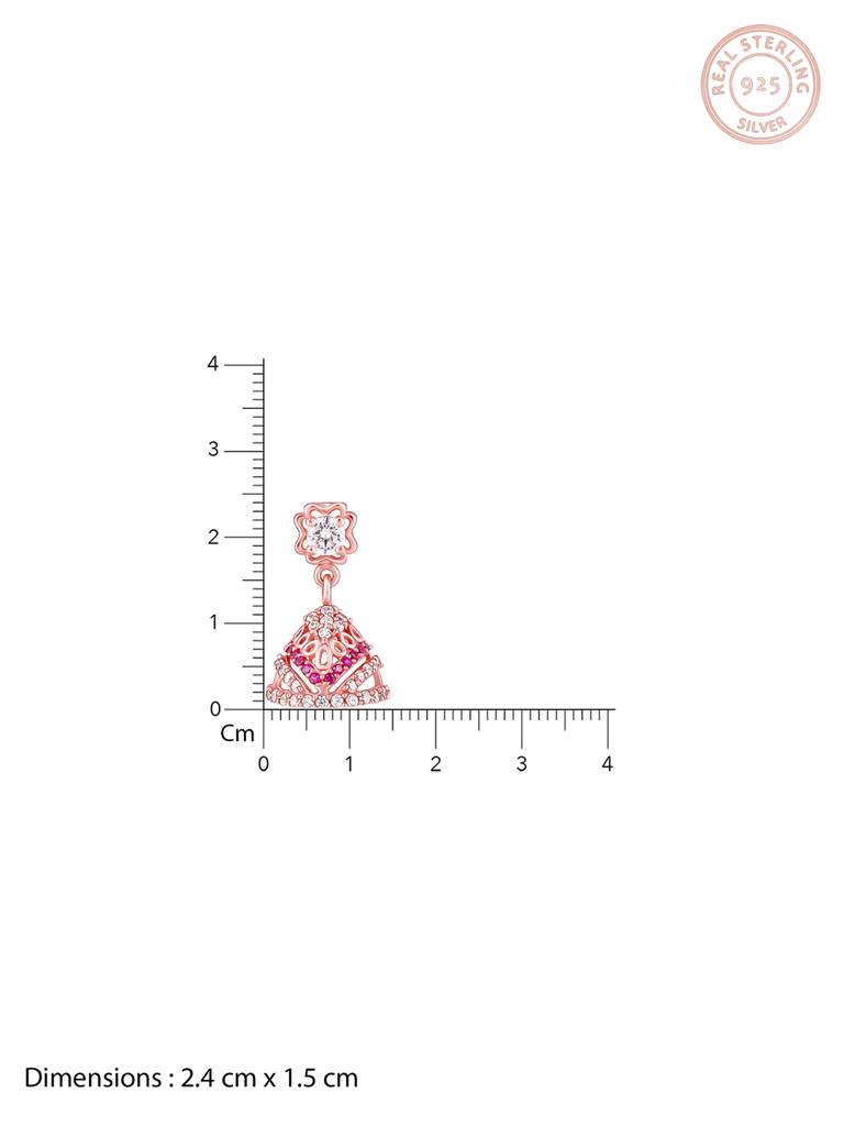 GIVA 925 Sterling Silver Rose Gold Flaunt Love Jhumki