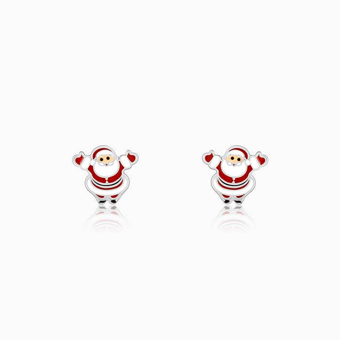 Silver Santa Claus Kids Earrings (4-12 Yrs) : ER01410