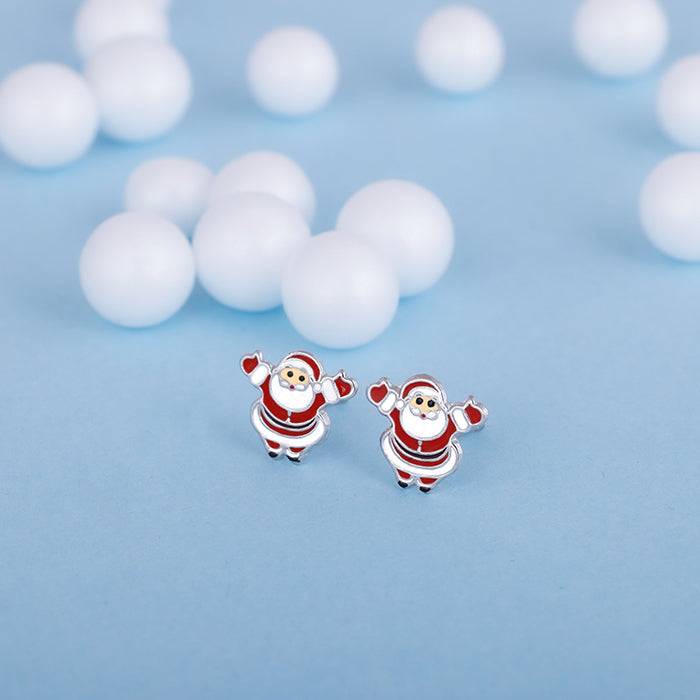 Silver Santa Claus Kids Earrings (4-12 Yrs) : ER01410
