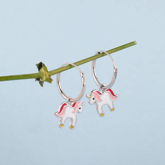 Silver Sweetie Belle Unicorn Kids Earrings (4-12 Yrs) : ER01441