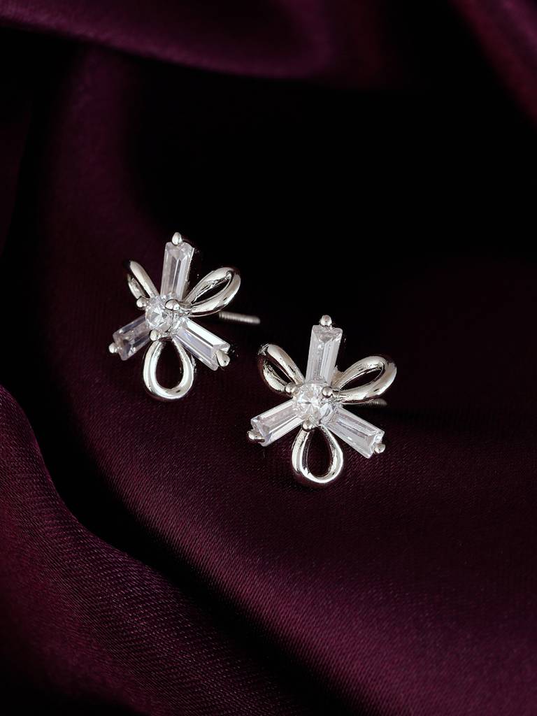 GIVA 925 Sterling Silver Twisted Flower Earrings