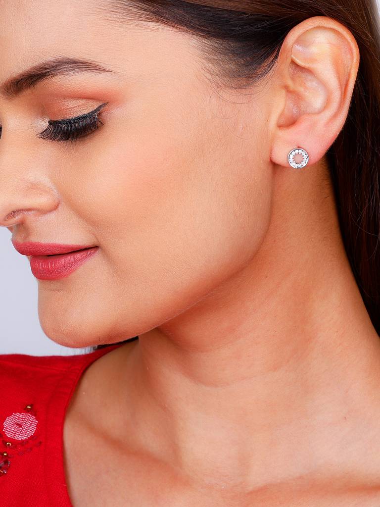 GIVA 925 Sterling Silver Hollow Zircon Studded Earrings
