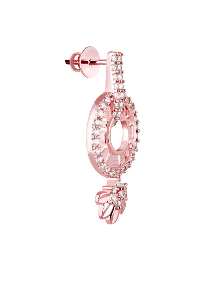 GIVA 925 Sterling Silver Rose Gold Flower Dangler Earrings