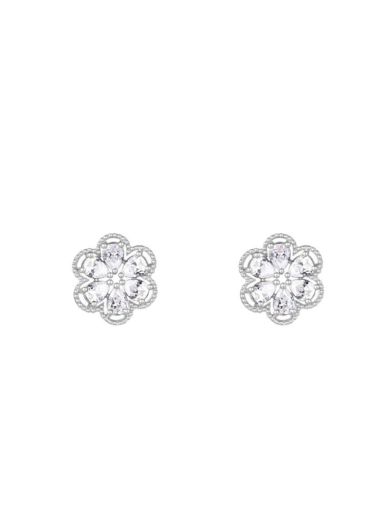 GIVA 925 Sterling Silver Zircon Embellished Flower Earrings