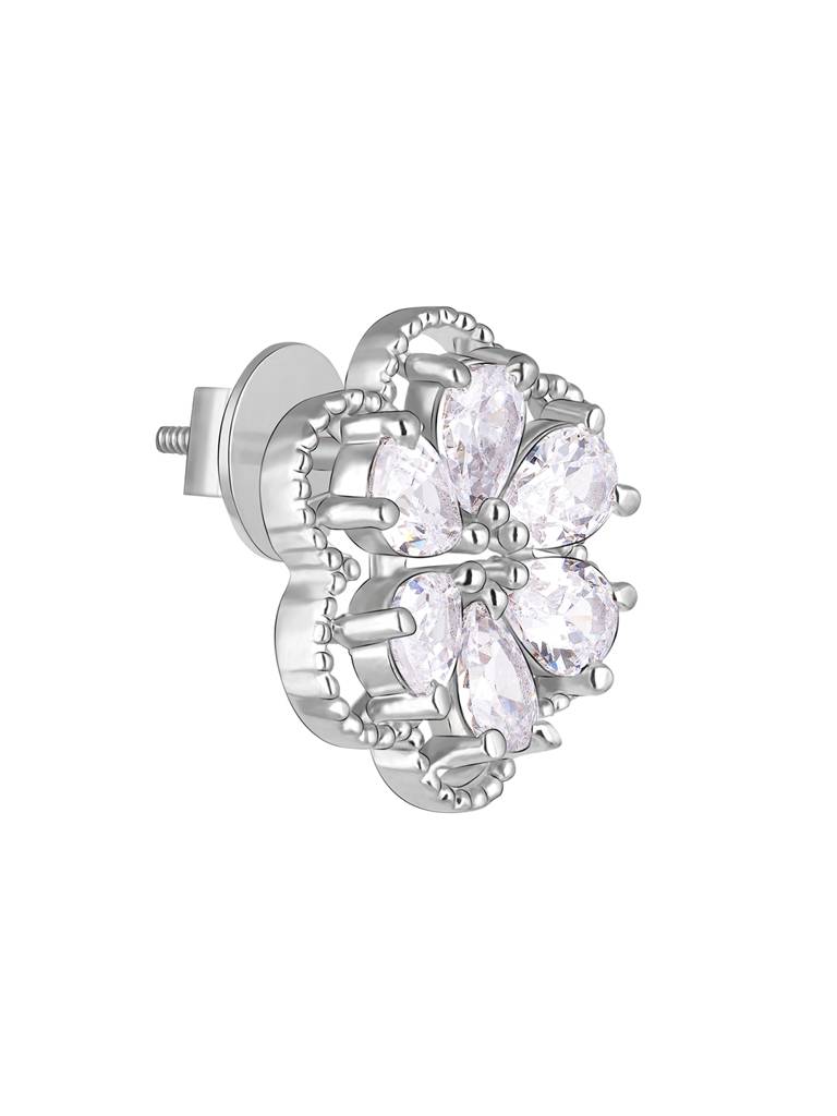 GIVA 925 Sterling Silver Zircon Embellished Flower Earrings