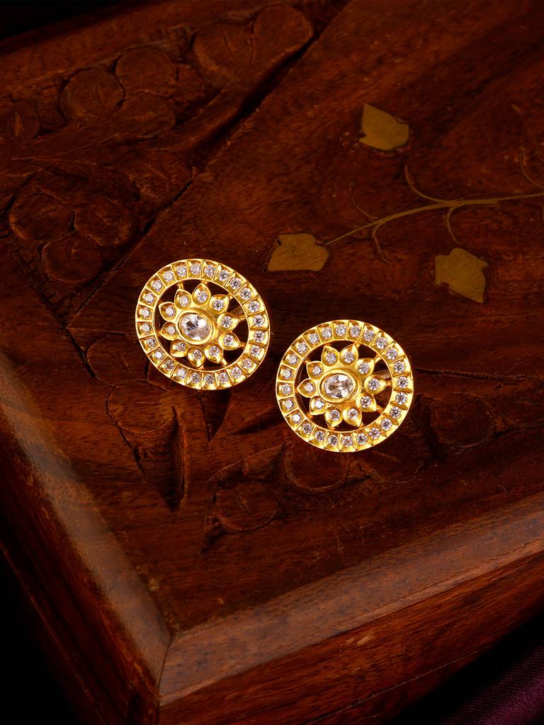GIVA 925 Sterling Silver Shruti Haasan Golden Bridal Studs