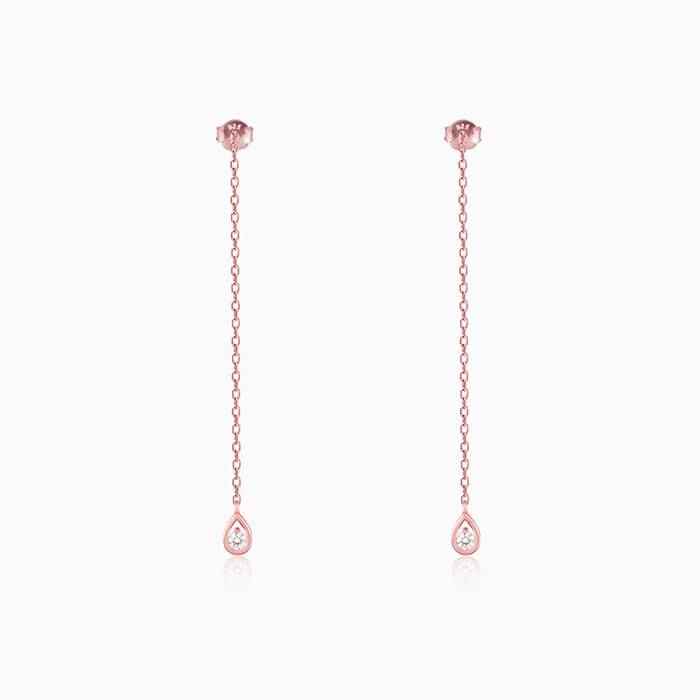 Rose Gold Pear Drop Earrings : ER01483