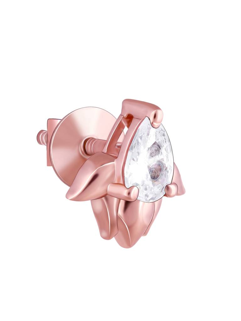 GIVA 925 Sterling Silver Rose Gold Lotus Love Earrings