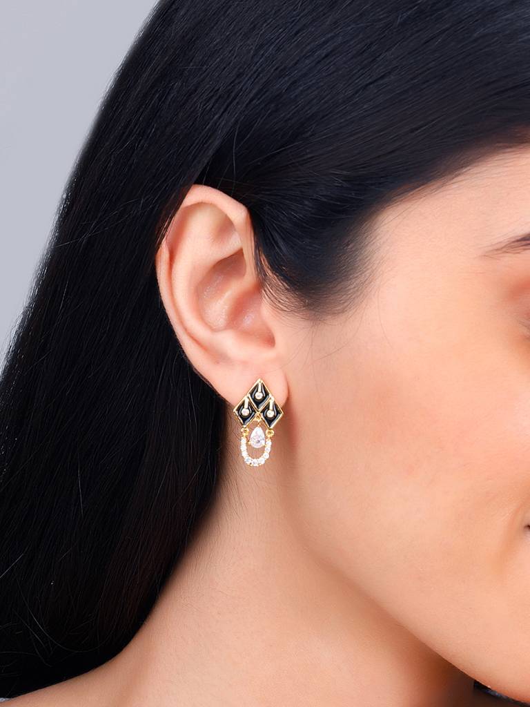 GIVA 925 Sterling Silver Golden Imperial Dangling Earrings