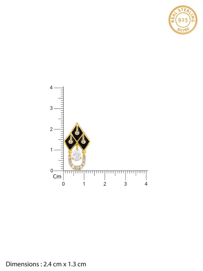 GIVA 925 Sterling Silver Golden Imperial Dangling Earrings