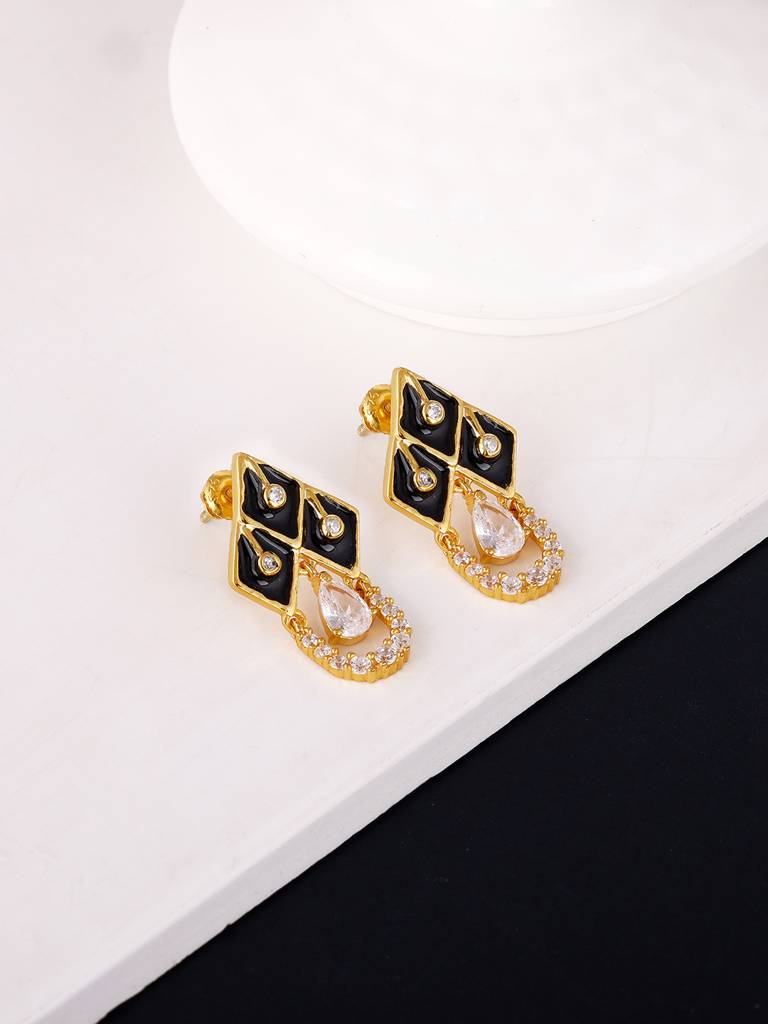 GIVA 925 Sterling Silver Golden Imperial Dangling Earrings