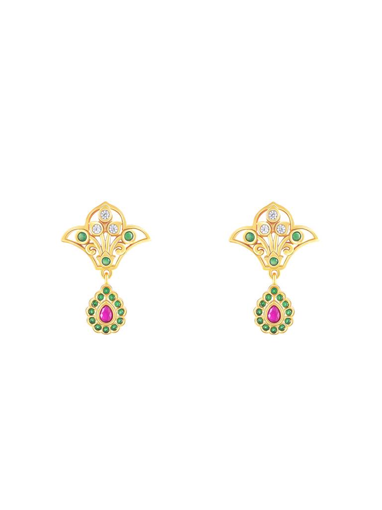 GIVA 925 Sterling Silver Golden Vintage Pear Drop Earrings