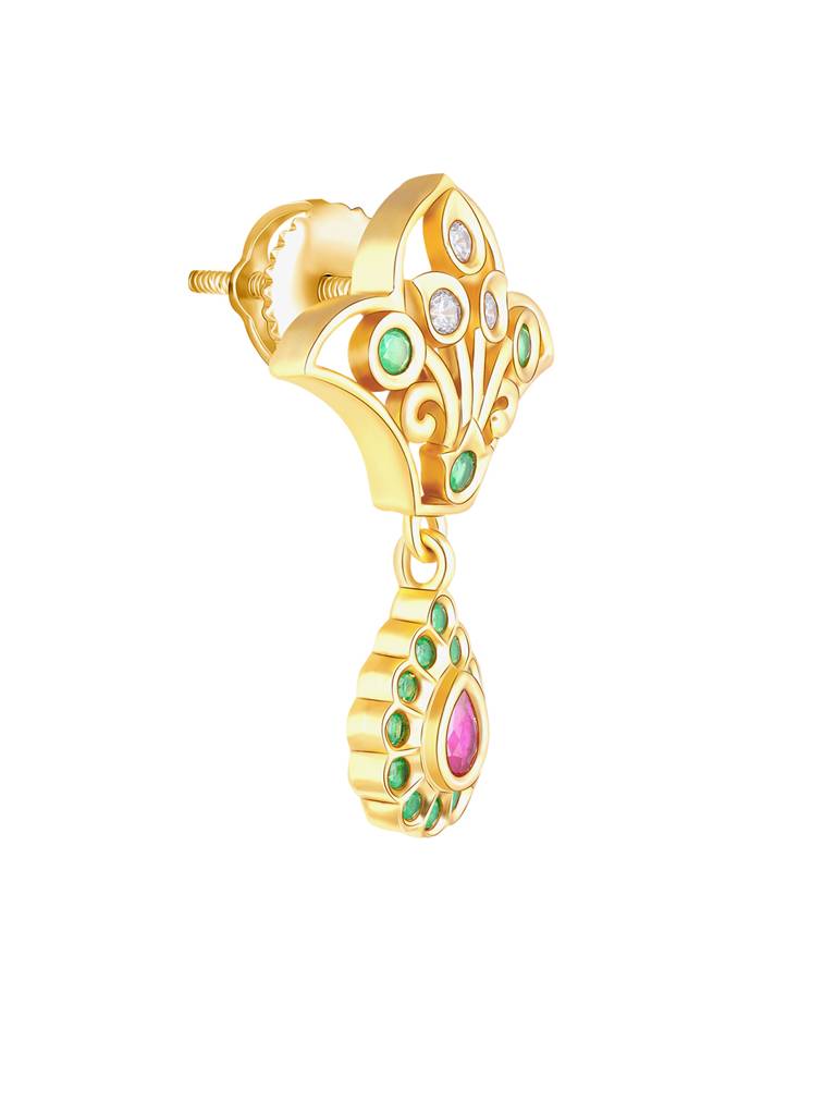 GIVA 925 Sterling Silver Golden Vintage Pear Drop Earrings