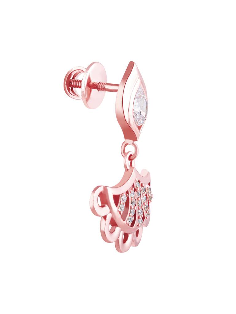 GIVA 925 Sterling Silver Rose Gold Diya Inspired Earrings
