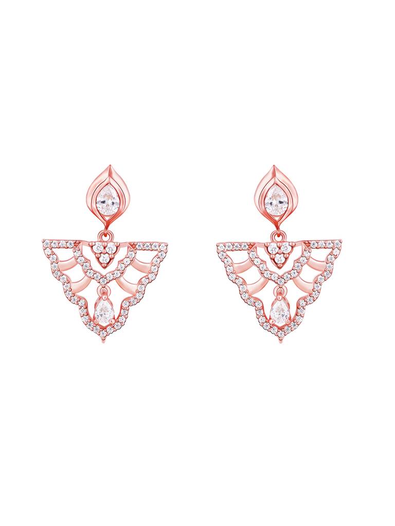 GIVA 925 Sterling Silver Rose Gold Festive Earrings