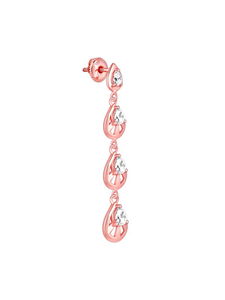 GIVA 925 Sterling Silver Rose Gold Paradise Love Earrings