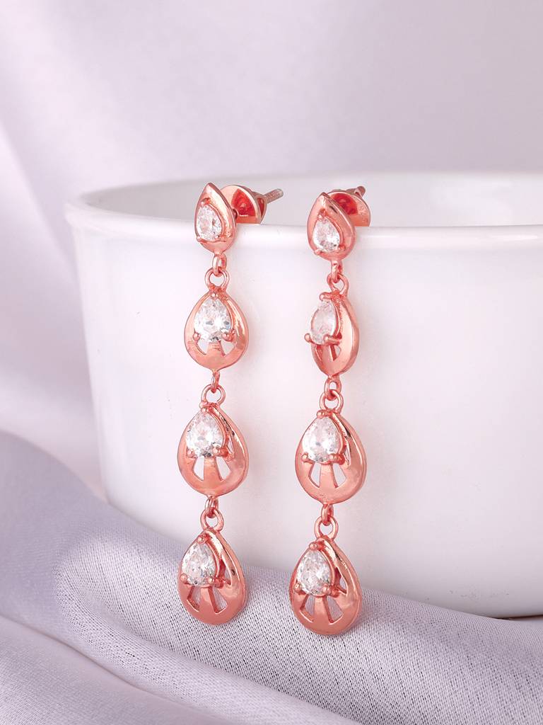 GIVA 925 Sterling Silver Rose Gold Paradise Love Earrings