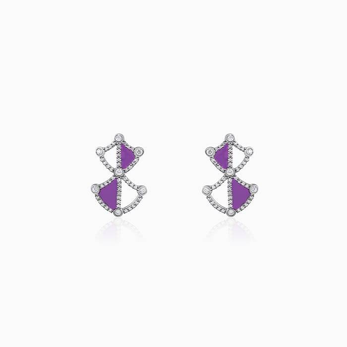 Silver Art Deco Stud Earrings : ER01526