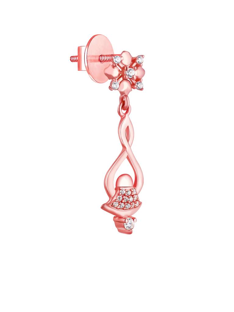GIVA 925 Sterling Silver Rose Gold Floral Bell Earrings