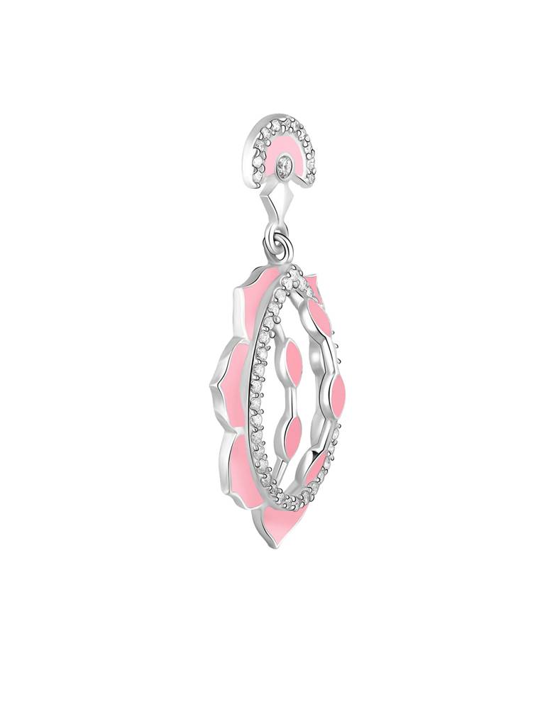 GIVA 925 Sterling Silver Pink Lotus Bloom Earrings