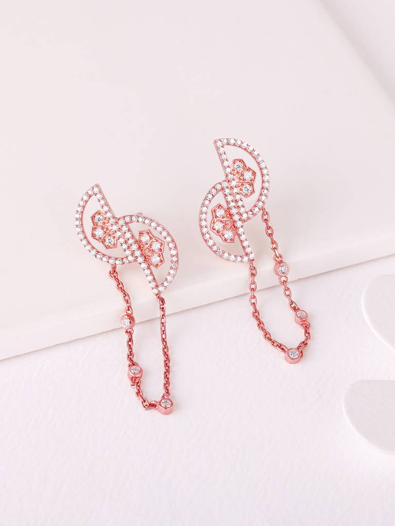 GIVA 925 Sterling Silver Rose Gold Dreamy Dangling Earrings