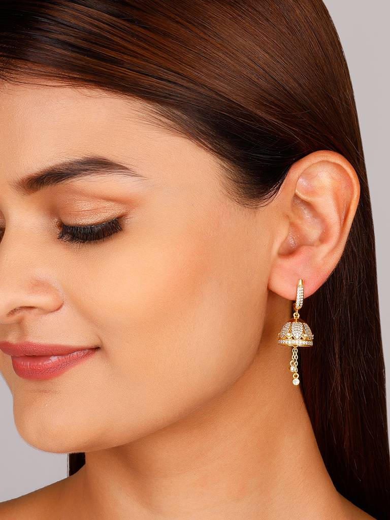 GIVA 925 Sterling Silver Golden Leaf Bali Earrings