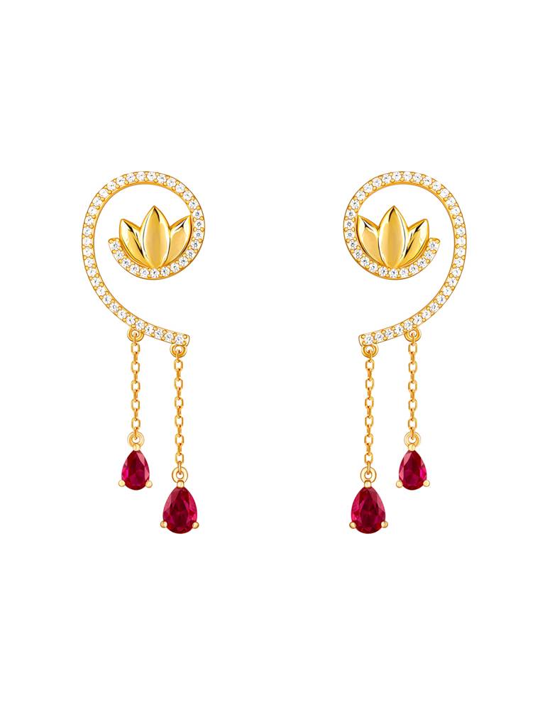 GIVA 925 Sterling Silver Golden Dangling Beauty Earrings