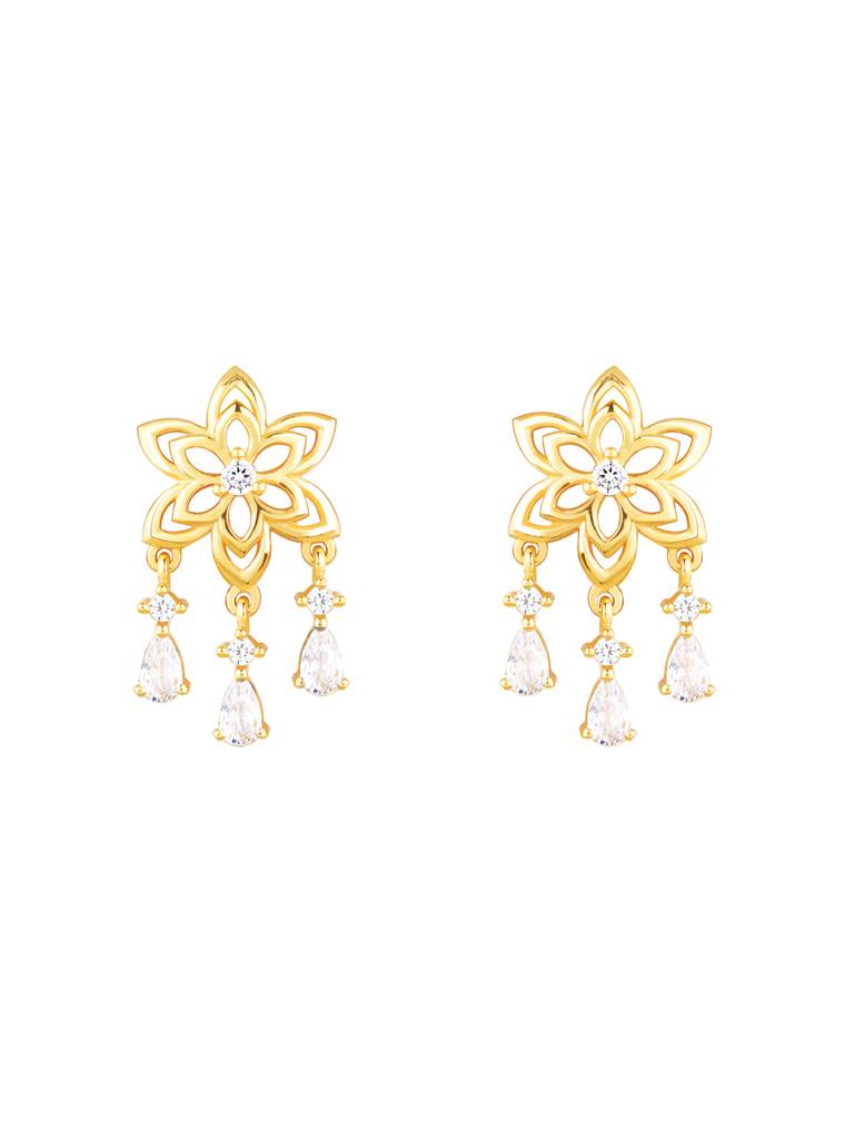 GIVA 925 Sterling Silver Golden Cheer Up Flower Earrings