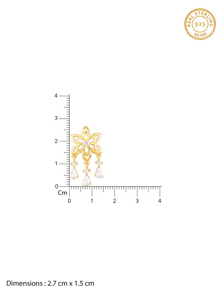 GIVA 925 Sterling Silver Golden Cheer Up Flower Earrings