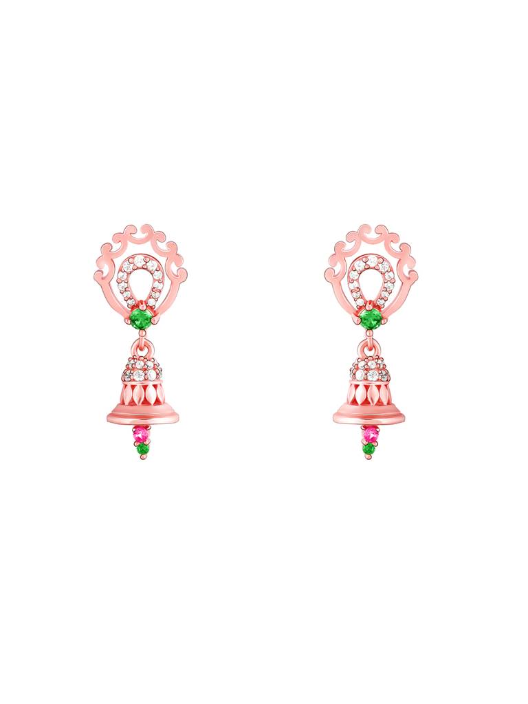 GIVA 925 Sterling Silver Rose Gold Temple Bell Jhumki Earrings