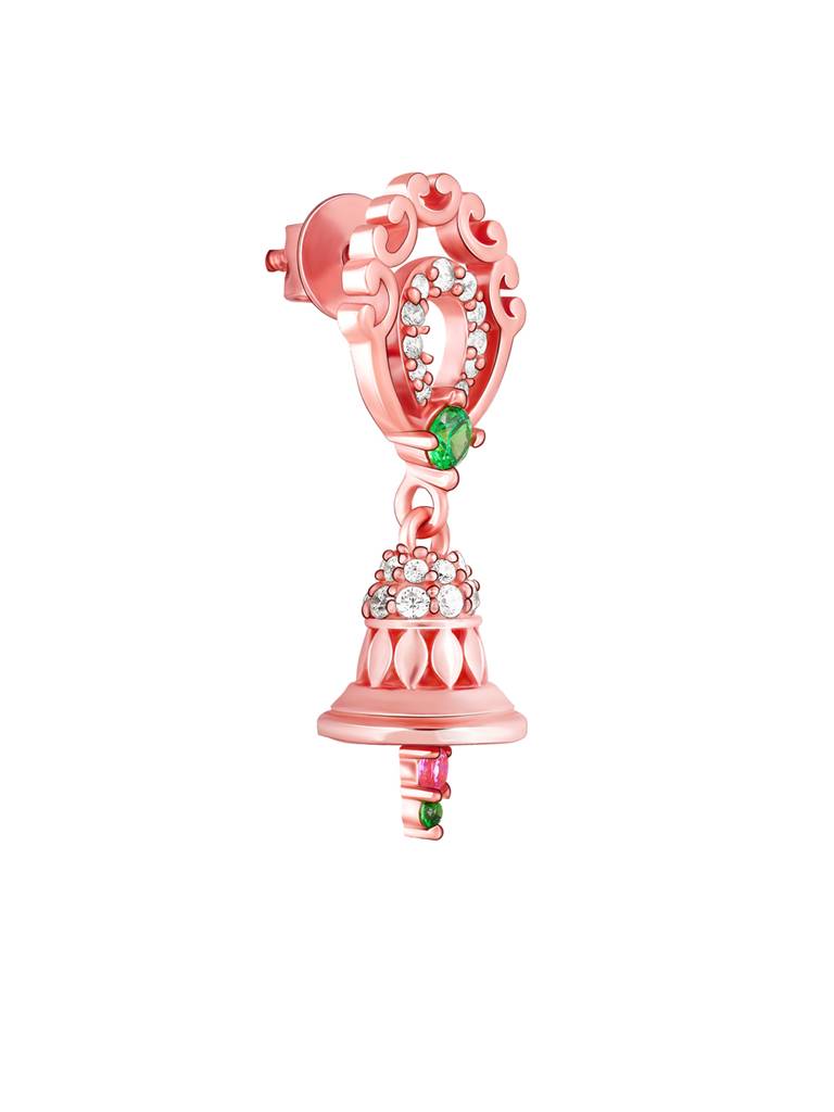 GIVA 925 Sterling Silver Rose Gold Temple Bell Jhumki Earrings
