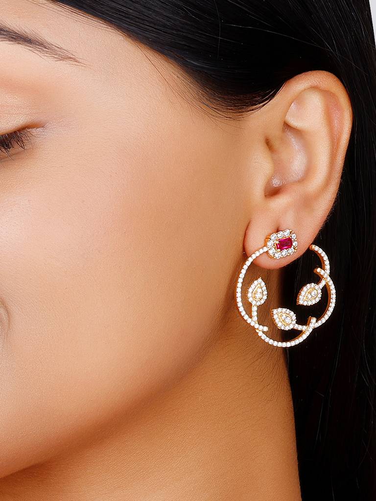 GIVA 925 Sterling Silver Golden Sparkly Floral Earrings