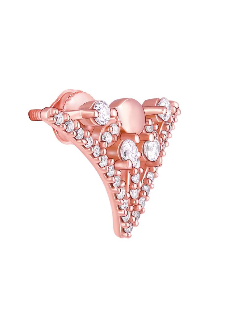 GIVA 925 Sterling Silver Rose Gold Love Story Stud Earrings