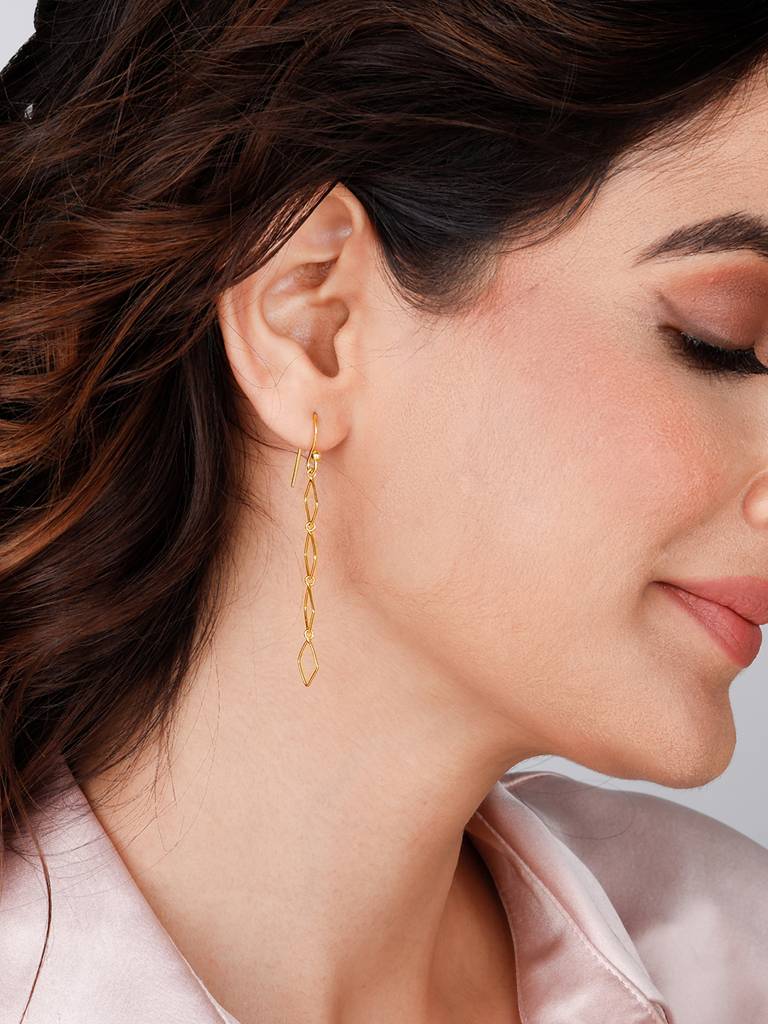 Giva 925 Sterling Silver Golden Connect With Me Earrings