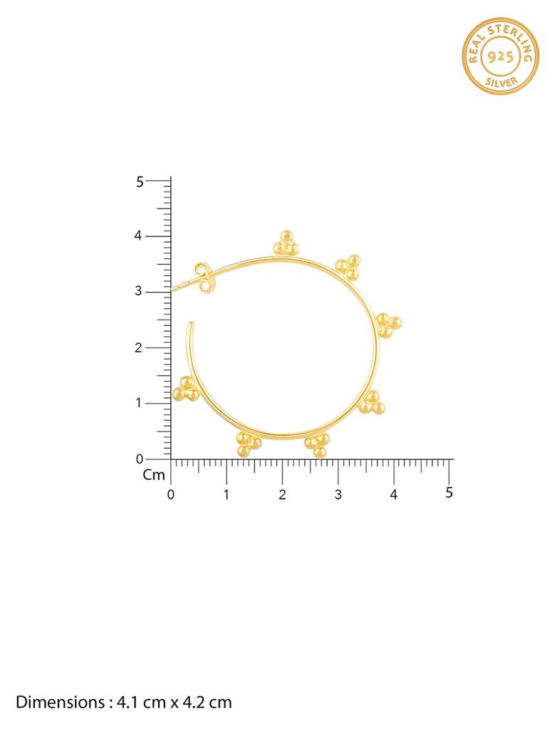 GIVA 925 Sterling Silver Golden Traditional Hoop Earrings