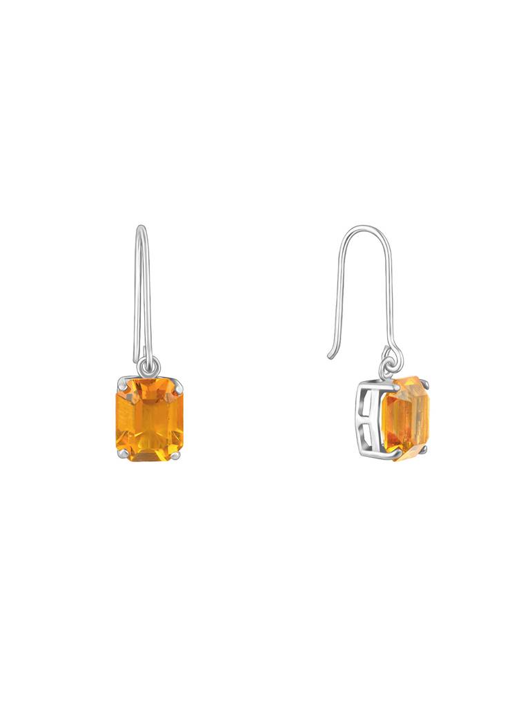 Silver Amber Drop Earrings : ER01591