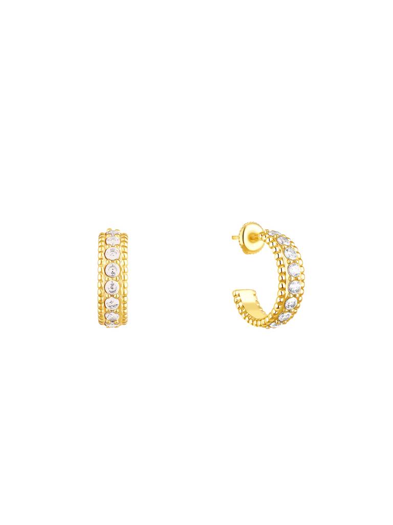 Giva 925 Silver Golden Crescent Hoop Earrings : ER01593