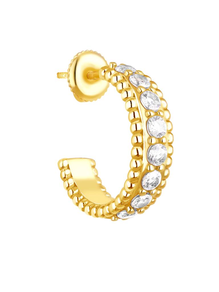 Giva 925 Silver Golden Crescent Hoop Earrings : ER01593