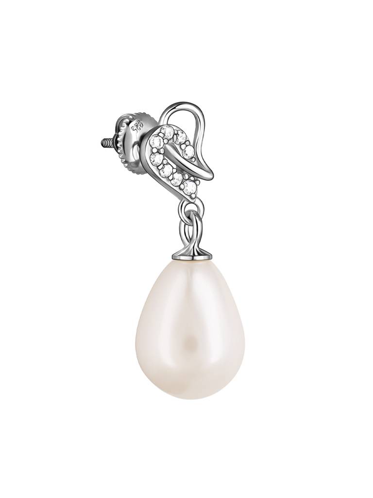GIVA 925 Sterling Silver Elegant Pearl Drop Earrings