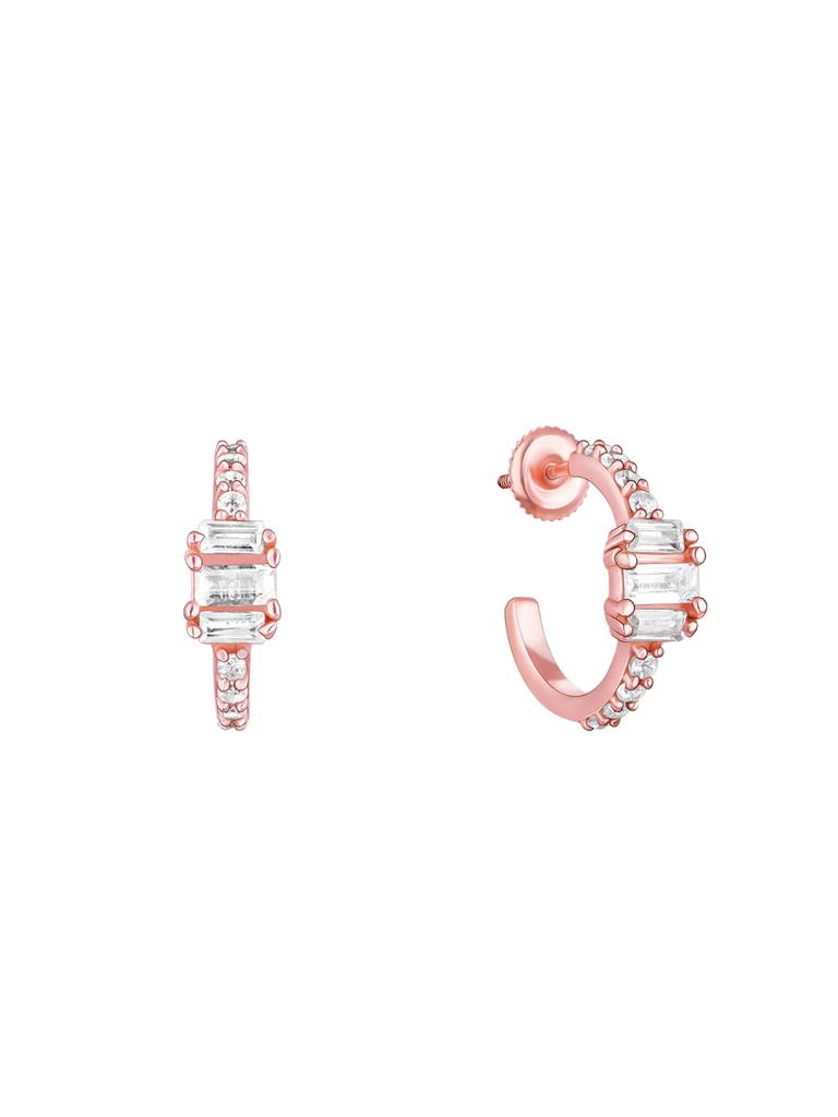 GIVA 925 Sterling Silver Rose Gold Be My Queen Earrings