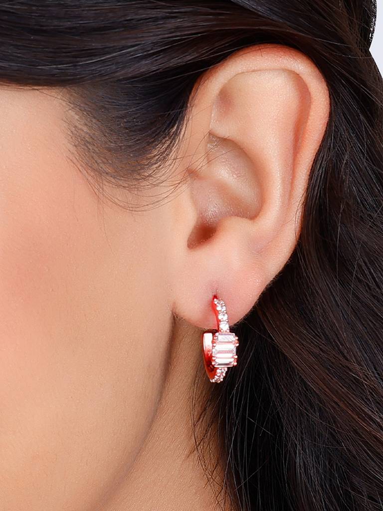 GIVA 925 Sterling Silver Rose Gold Be My Queen Earrings