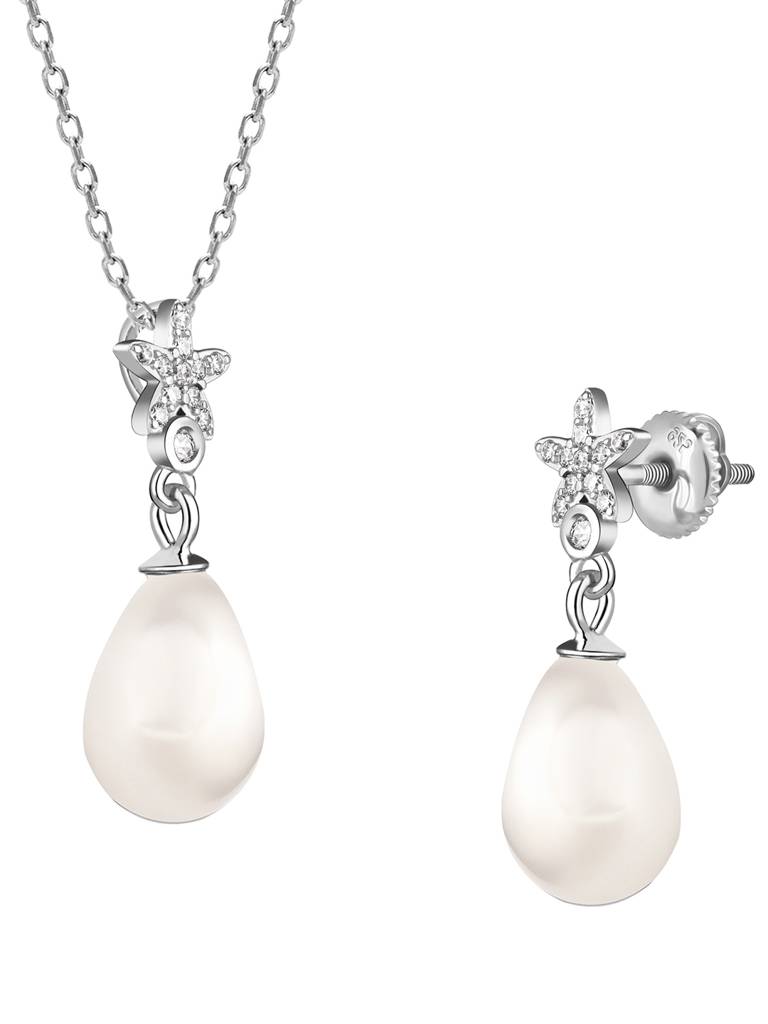 GIVA 925 Sterling Silver Starry Pearl Set